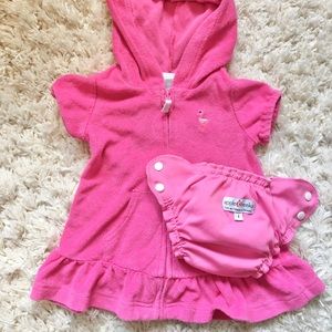 Hooded coverup (18m)/Applecheeks swim diaper sz 1